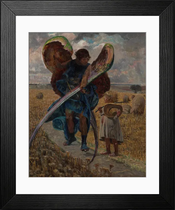 Framed Print : Following the Angel-Triptych (Central Part), 1901. Creator: Jacek Malczewski Framed Print : Following the Angel-Triptych (Central Part), 1901. Creator: Jacek Malczewski