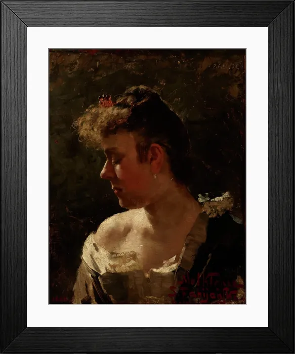 Framed Print : Study of a Woman, 1888. Creator: Stanislaw Fabijanski Framed Print : Study of a Woman, 1888. Creator: Stanislaw Fabijanski