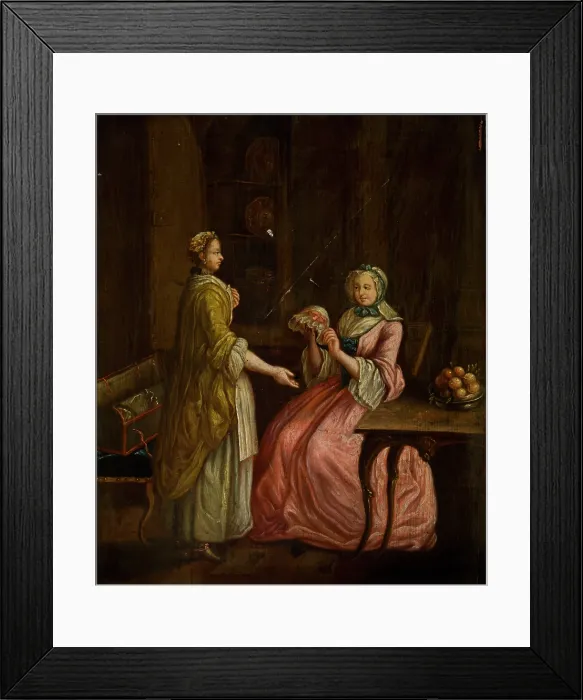 Framed Print : Sale of a Bonnet, 18th century. Creator: Unknown Framed Print : Sale of a Bonnet, 18th century. Creator: Unknown