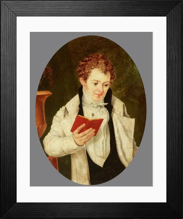 Framed Print : Man Reading a Book, 1st half of 19th century. Creator: Unknown Framed Print : Man Reading a Book, 1st half of 19th century. Creator: Unknown
