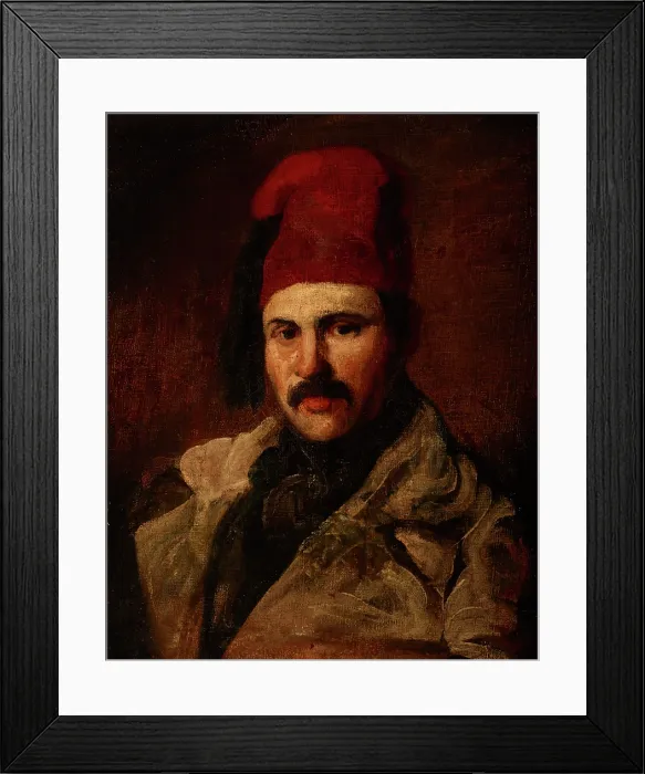 Framed Print : Portrait of Maksymilian Oborski Wearing a Fez, between 1840-1848. Creator: Piotr Michalowski Framed Print : Portrait of Maksymilian Oborski Wearing a Fez, between 1840-1848. Creator: Piotr Michalowski