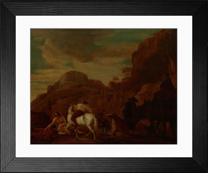 Framed Print : Watering Horses, 17th-18th centuries. Creator: Unknown Framed Print : Watering Horses, 17th-18th centuries. Creator: Unknown