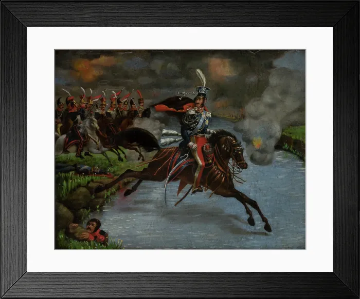 Framed Print : Death of Prince Jozef Poniatowski, 2nd quarter of 19th century. Creator: Unknown Framed Print : Death of Prince Jozef Poniatowski, 2nd quarter of 19th century. Creator: Unknown