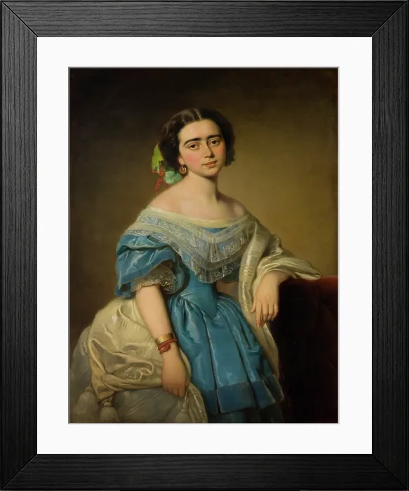 Framed Print : Portrait of Leontyna Aniela Aszpergerowna, 1855. Creator: Alojzy Rejchan Framed Print : Portrait of Leontyna Aniela Aszpergerowna, 1855. Creator: Alojzy Rejchan
