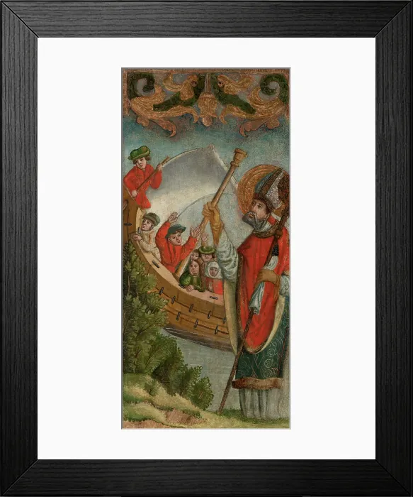 Framed Print : Scene from the Legend of St Nicholas-the Saint Saving the Shipwrecked...1st half of 16th cent. Creator: Unknown Framed Print : Scene from the Legend of St Nicholas-the Saint Saving the Shipwrecked...1st half of 16th cent. Creator: Unknown