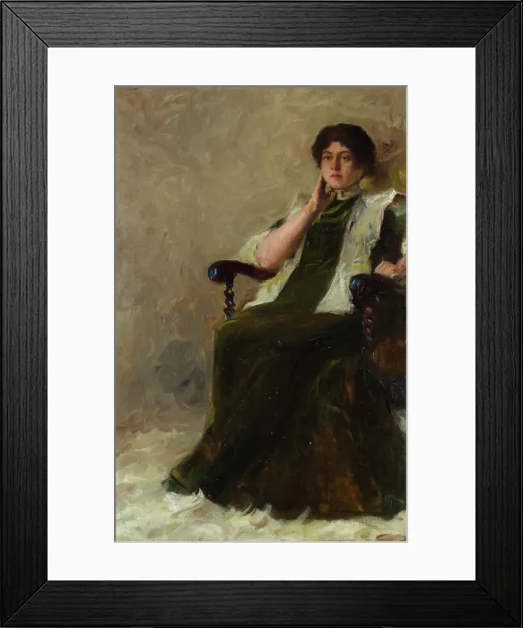 Framed Print : Portrait of Gabriela Zapolska, wife of Stanislaw Janowski, c1900. Creator: Stanislaw Janowski Framed Print : Portrait of Gabriela Zapolska, wife of Stanislaw Janowski, c1900. Creator: Stanislaw Janowski