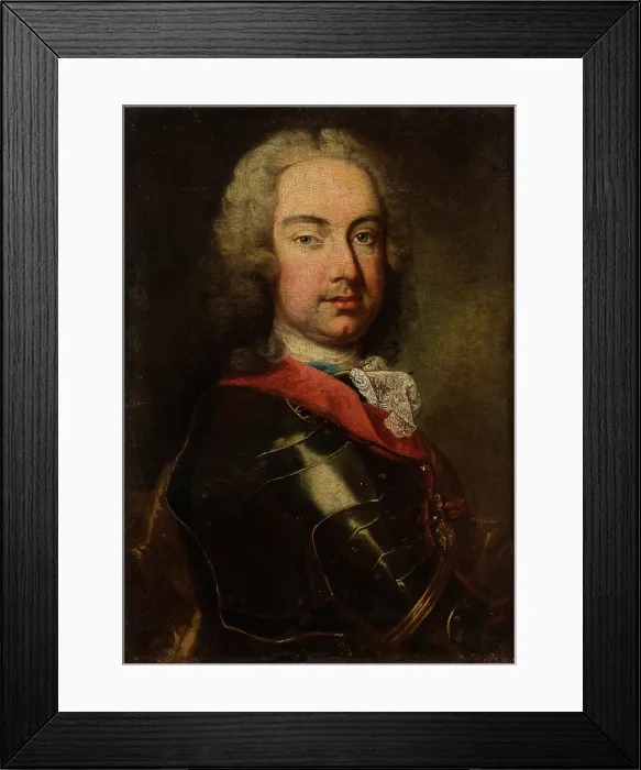 Framed Print : Portrait of a Man in Armour, between 1718-1720. Creator: Unknown Framed Print : Portrait of a Man in Armour, between 1718-1720. Creator: Unknown