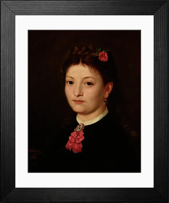 Framed Print : Portrait of a Young Woman, 1870. Creator: Antoni Kozakiewicz Framed Print : Portrait of a Young Woman, 1870. Creator: Antoni Kozakiewicz