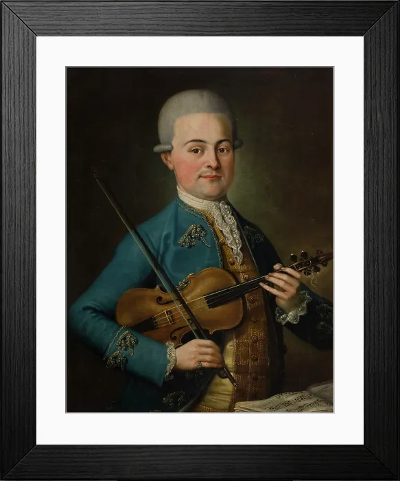 Framed Print : Portrait of a Man-Violinist, 1670s. Creator: Unknown Framed Print : Portrait of a Man-Violinist, 1670s. Creator: Unknown