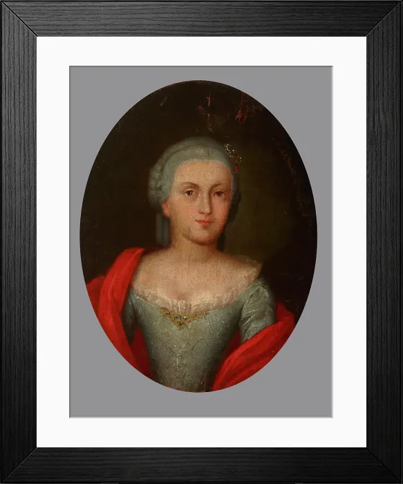 Framed Print : Portrait of a Young Woman, 18th century. Creator: Unknown Framed Print : Portrait of a Young Woman, 18th century. Creator: Unknown