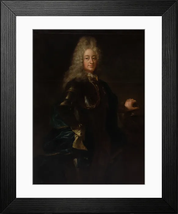 Framed Print : Portrait of a Nobleman in Armour, c1718. Creator: Adam Manyoki