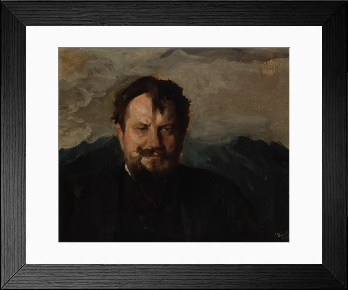 Framed Print : Portrait of Jan Kasprowicz, 1898, [1906]. Creator: Leon Wyczolkowski