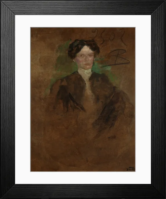 Framed Print : Portrait of a Woman-two-sided painting, c1900. Creator: Olga Boznanska Framed Print : Portrait of a Woman-two-sided painting, c1900. Creator: Olga Boznanska