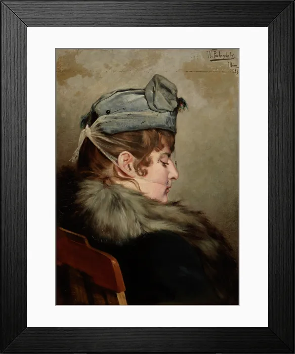 Framed Print : Portrait of the Lady in a Veil, 1890. Creator: Wladyslaw Pochwalski Framed Print : Portrait of the Lady in a Veil, 1890. Creator: Wladyslaw Pochwalski