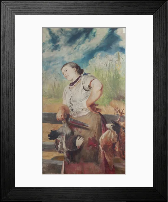 Framed Print : Woman Slaughtering Hens, between 1895-1899. Creator: Jacek Malczewski Framed Print : Woman Slaughtering Hens, between 1895-1899. Creator: Jacek Malczewski