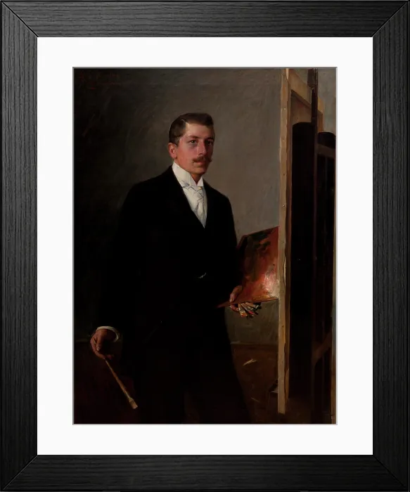 Framed Print : Self-Portrait with a Palette, c1896. Creator: Stanislaw Janowski Framed Print : Self-Portrait with a Palette, c1896. Creator: Stanislaw Janowski