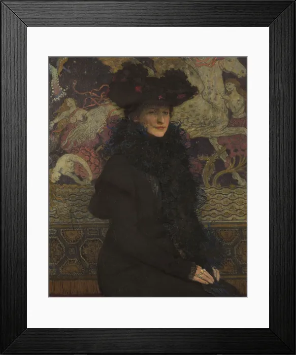 Framed Print : Portrait of Wife with Pegasus in the Background, 1913. Creator: Jozef Mehoffer Framed Print : Portrait of Wife with Pegasus in the Background, 1913. Creator: Jozef Mehoffer