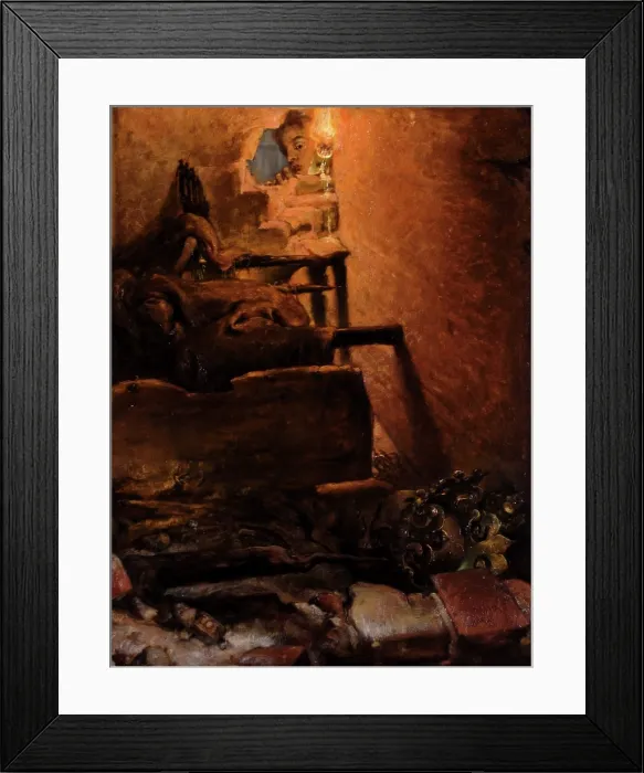 Framed Print : The Interior of the Tomb of King Casimir the Great, 1869. Creator: Jan Matejko