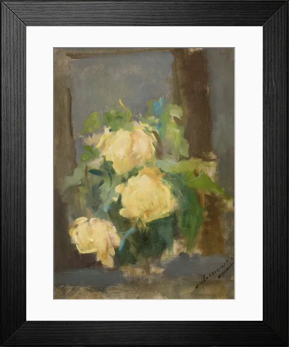 Framed Print : Golden Roses, 1896. Creator: Olga Boznanska Framed Print : Golden Roses, 1896. Creator: Olga Boznanska