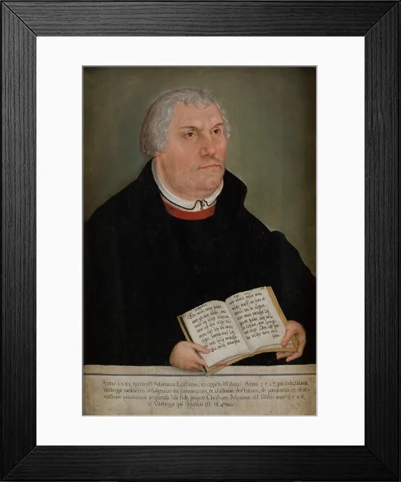 Framed Print : Portrait of Martin Luther (1483-1586), 16th century. Creator: Lucas Cranach the Younger Framed Print : Portrait of Martin Luther (1483-1586), 16th century. Creator: Lucas Cranach the Younger