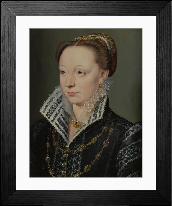 Framed Print : Portrait of Claude Catherine de Clermont-Tonnerre, Duchess of Retz (1543-1603), c1571. Creator: Unknown Framed Print : Portrait of Claude Catherine de Clermont-Tonnerre, Duchess of Retz (1543-1603), c1571. Creator: Unknown