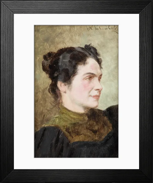 Framed Print : Portrait of a Smiling Lady, 1885. Creator: Kazimierz Pochwalski Framed Print : Portrait of a Smiling Lady, 1885. Creator: Kazimierz Pochwalski