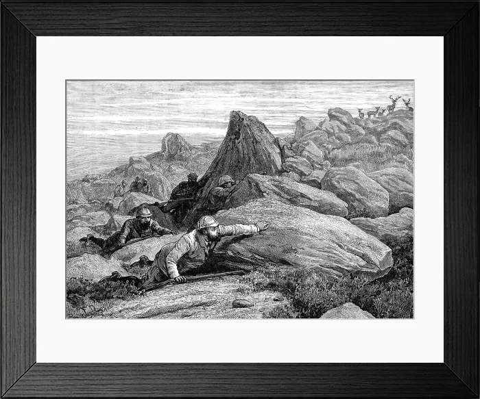 Framed Print : The Prince of Wales deer-stalking on Lochnagar, 1881. Creator: Unknown Framed Print : The Prince of Wales deer-stalking on Lochnagar, 1881. Creator: Unknown