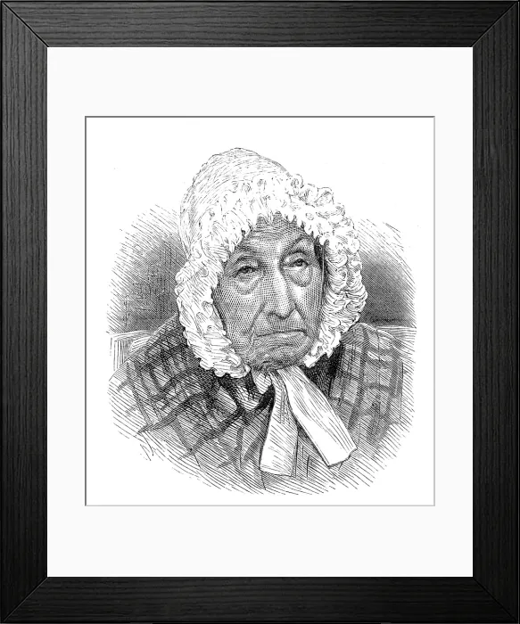 Framed Print : Miss Margaret Bailey, of Cairncastle, County Antrim, now in her 111th year, 1881. Creator: Unknown Framed Print : Miss Margaret Bailey, of Cairncastle, County Antrim, now in her 111th year, 1881. Creator: Unknown