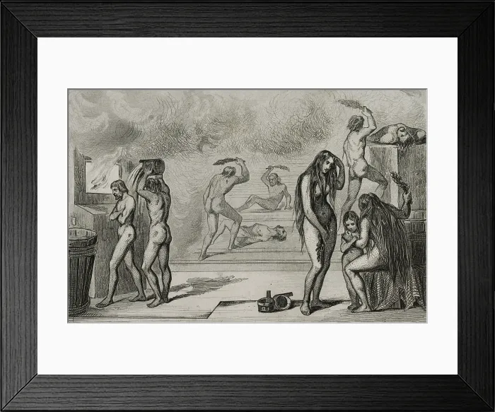 Framed Print : Russian baths, 1839. Creator: Augustin Francois Lemaitre Framed Print : Russian baths, 1839. Creator: Augustin Francois Lemaitre