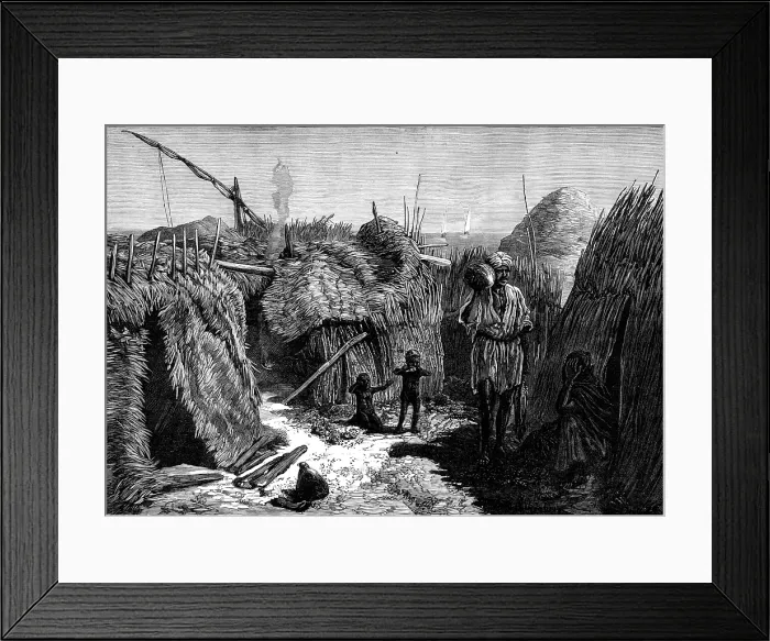 Framed Print : The Cholera in Egypt: its source and cause - village of fishermen on Fly Island, Lake Menzaleh, 1883 Creator: Unknown Framed Print : The Cholera in Egypt: its source and cause - village of fishermen on Fly Island, Lake Menzaleh, 1883 Creator: Unknown