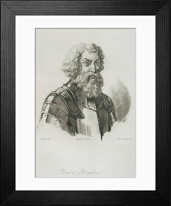 Framed Print : Dmitry Donskoy (1350-1389), Prince of Moscow, and Grand Prince of Vladimir, 1839. Creator: Mme Lesueur Framed Print : Dmitry Donskoy (1350-1389), Prince of Moscow, and Grand Prince of Vladimir, 1839. Creator: Mme Lesueur