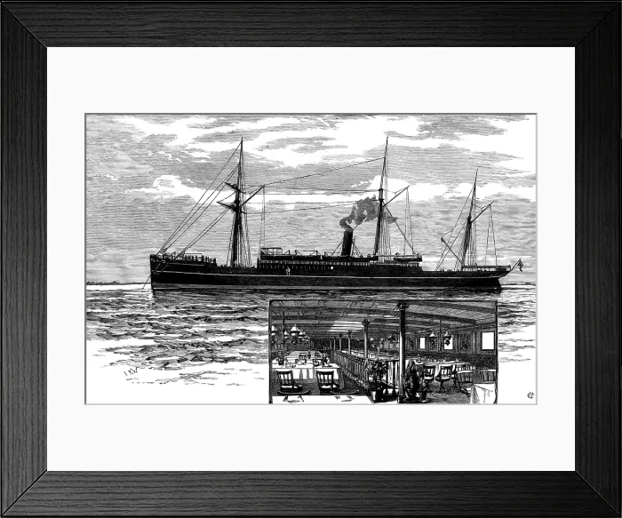 Framed Print : The Union Steam-Ship Company's Royal Mail-Steamer Tartar, 1883. Creator: Josiah Robert Wells. The Union Steam-Ship Company's Royal Mail-Steamer Tartar, 1883 Framed Print : The Union Steam-Ship Company's Royal Mail-Steamer Tartar, 1883. Creator: Josiah Robert Wells. The Union Steam-Ship Company's Royal Mail-Steamer Tartar, 1883