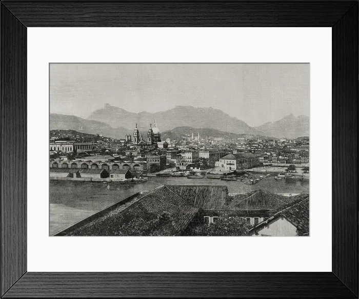 Framed Print : Rio de Janeiro, Brazil: panoramic view from the roadstead, 1898. Creator: Bernardo Rico Framed Print : Rio de Janeiro, Brazil: panoramic view from the roadstead, 1898. Creator: Bernardo Rico