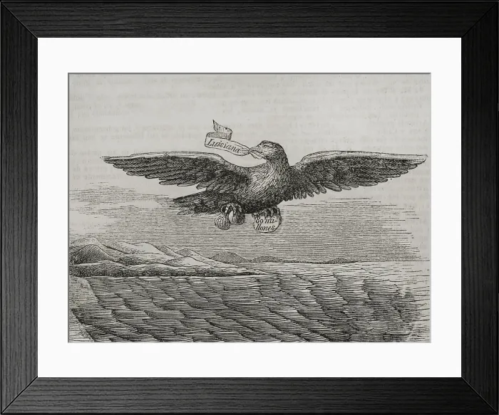 Framed Print : Allegory depicting the sale of Louisiana by Napoleon I to the United States, ...(1851). Creator: Chamorro Framed Print : Allegory depicting the sale of Louisiana by Napoleon I to the United States, ...(1851). Creator: Chamorro