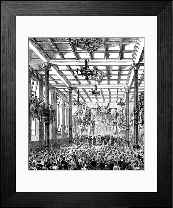 Framed Print : City of London College: the Prince and Princess of Wales in the Lecture-Hall at the Opening, 1883. Creator: Unknown Framed Print : City of London College: the Prince and Princess of Wales in the Lecture-Hall at the Opening, 1883. Creator: Unknown
