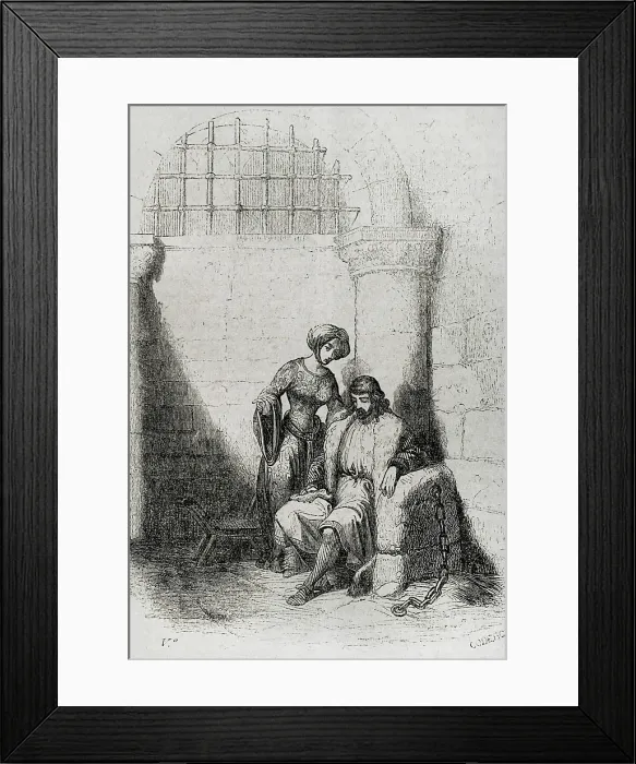 Framed Print : Imprisonment of Fernando Gonzalez, 10th century, (1852). Creator: Coderch Framed Print : Imprisonment of Fernando Gonzalez, 10th century, (1852). Creator: Coderch