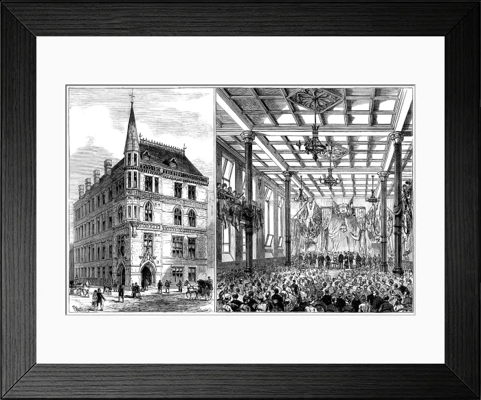 Framed Print : The City of London College: new building in White-Street; the Prince and Princess of Wales, 1883. Creator: Unknown Framed Print : The City of London College: new building in White-Street; the Prince and Princess of Wales, 1883. Creator: Unknown