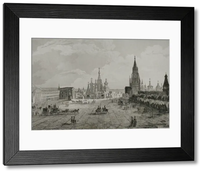 Framed Print : Red Square, Moscow, Russia, 1839. Creator: Augustin Francois Lemaitre Framed Print : Red Square, Moscow, Russia, 1839. Creator: Augustin Francois Lemaitre