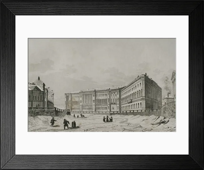 Framed Print : View of the General Staff Building on the bank of the Moyka River Canal, St Petersburg, Russia, 1839 Creator: Traversier Framed Print : View of the General Staff Building on the bank of the Moyka River Canal, St Petersburg, Russia, 1839 Creator: Traversier