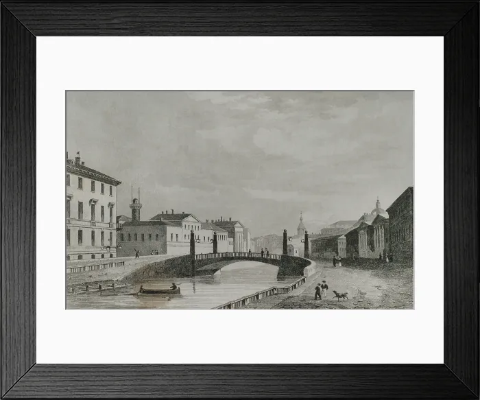 Framed Print : Red Bridge, Saint Petersburg, Russia, 1839. Creator: Samuel Cholet Framed Print : Red Bridge, Saint Petersburg, Russia, 1839. Creator: Samuel Cholet