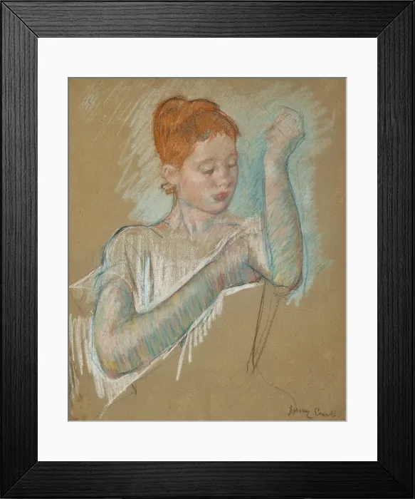 Framed Print : The Long Gloves, 1886. Creator: Cassatt, Mary (1845-1926) Framed Print : The Long Gloves, 1886. Creator: Cassatt, Mary (1845-1926)