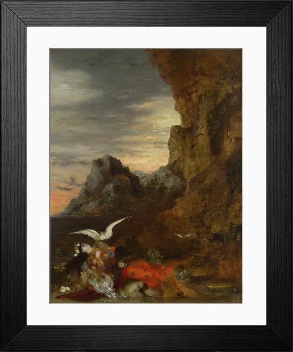 Framed Print : La mort de Sappho (The Death of Sappho), c1872. Creator: Moreau, Gustave (1826-1898) Framed Print : La mort de Sappho (The Death of Sappho), c1872. Creator: Moreau, Gustave (1826-1898)