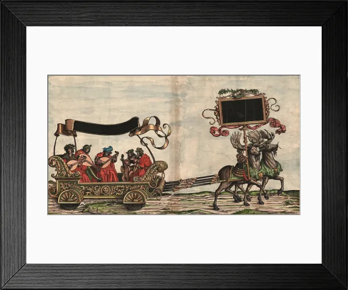 Framed Print : Music Lutes and Rybebas (The Triumphal Procession of the Emperor Maximilian I), 1517-1518. Creator: Burgkmair, Hans, the Elder (1473-1531) Framed Print : Music Lutes and Rybebas (The Triumphal Procession of the Emperor Maximilian I), 1517-1518. Creator: Burgkmair, Hans, the Elder (1473-1531)