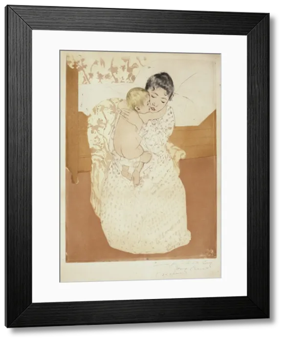 Framed Print : Maternal Caress, 1890-1891. Creator: Cassatt, Mary (1845-1926) Framed Print : Maternal Caress, 1890-1891. Creator: Cassatt, Mary (1845-1926)