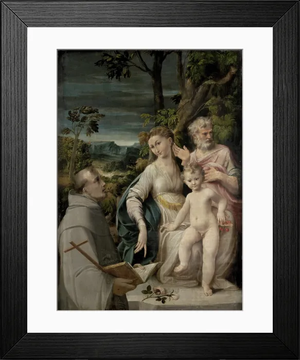 Framed Print : The Holy Family with Saint Francis of Assisi, c1534. Creator: Mazzola Bedoli, Girolamo (c. 1500-1569) Framed Print : The Holy Family with Saint Francis of Assisi, c1534. Creator: Mazzola Bedoli, Girolamo (c. 1500-1569)