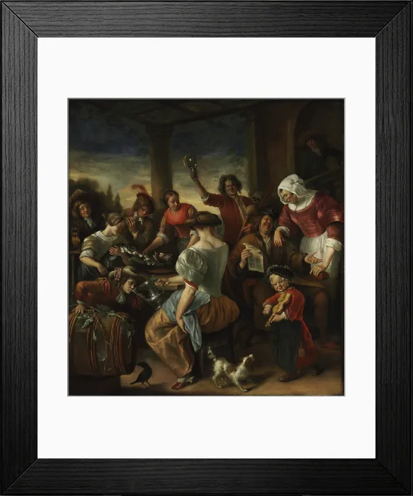 Framed Print : Merry Company in a Pergola, c1675. Creator: Steen, Jan Havicksz (1626-1679) Framed Print : Merry Company in a Pergola, c1675. Creator: Steen, Jan Havicksz (1626-1679)