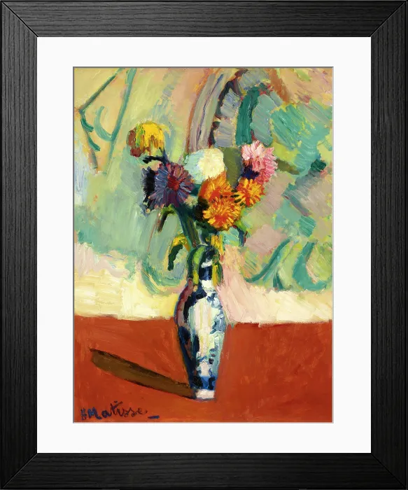 Framed Print : Bouquet, Chinese vase, 1901. Creator: Matisse, Henri (1869-1954)