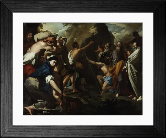 Framed Print : Moses Striking Water from the Rock, 1640-1645. Creator: Bellis, Antonio de (c. 1616-c. 1660) Framed Print : Moses Striking Water from the Rock, 1640-1645. Creator: Bellis, Antonio de (c. 1616-c. 1660)