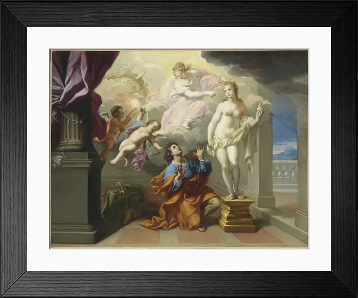 Framed Print : Pygmalion, 1695. Creator: Ghezzi, Giuseppe (1634-1721) Framed Print : Pygmalion, 1695. Creator: Ghezzi, Giuseppe (1634-1721)