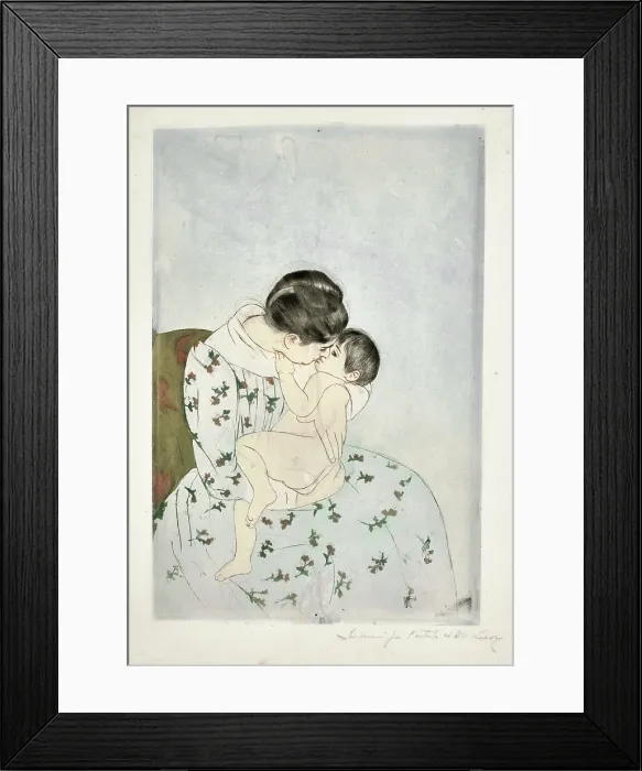 Framed Print : Mother's Kiss, 1890-1891. Creator: Cassatt, Mary (1845-1926). Mother's Kiss, 1890-1891. Creator: Cassatt, Mary (1845-1926) Framed Print : Mother's Kiss, 1890-1891. Creator: Cassatt, Mary (1845-1926). Mother's Kiss, 1890-1891. Creator: Cassatt, Mary (1845-1926)